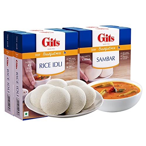 Gits Breakfast Mix Idli 1000g (Pack of 2 x 500g Each) and Sambhar 200g (Pack of 2 x 100g Each) (B09FT3PV3X) Amazon Price History, Amazon Price Tracker
