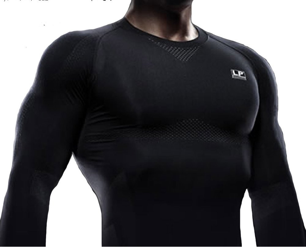 Pro Shoulder Support Compression Top (Long-Sleeved; Black) - Supports & stabilizes with inbuilt Power & Comfort Systems
