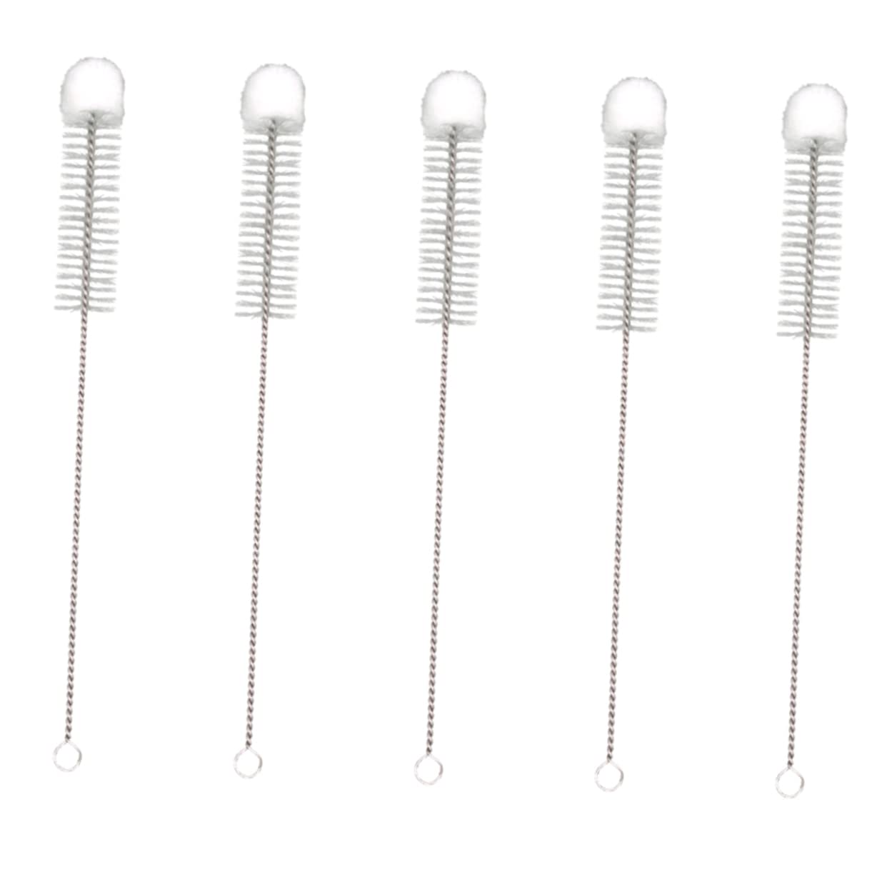 GOOHOCHY 5pcs Nylon Cleaning Brush Pipe Cleaner Brush Brush Cleaning Softy Tip Brush Cotton Softy Tip Brush Bottle Brush Jars Brush Test Tube Brush Nylon Brush White Cotton Ball