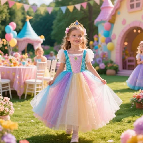 baotongle Girls Petticoat Underskirt with 3 Hoops Full Slip Girls Petticoat Crinoline Skirt for Halloween Party Daily Dress2