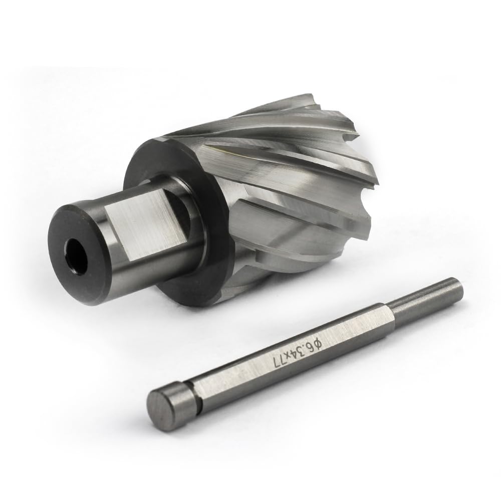 JESTUOUS Annular Cutter 1-5/16 Inch Cutting Diameter 3/4 Weldon Shank 1 Cutting Depth with Pilot Pin Slugger Bits HSS Kit for Magnetic Drill Press,1 Piece