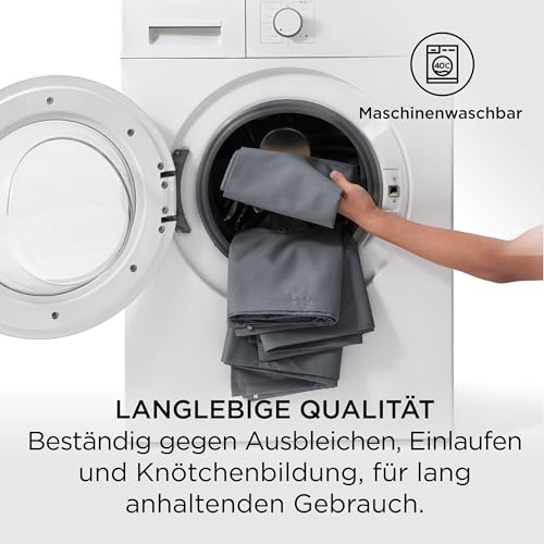 BEDSURE Kissenbezug 80x80 2er Set - 100% Baumwolle Kissenhülle Anthrazit – Ansicht 3