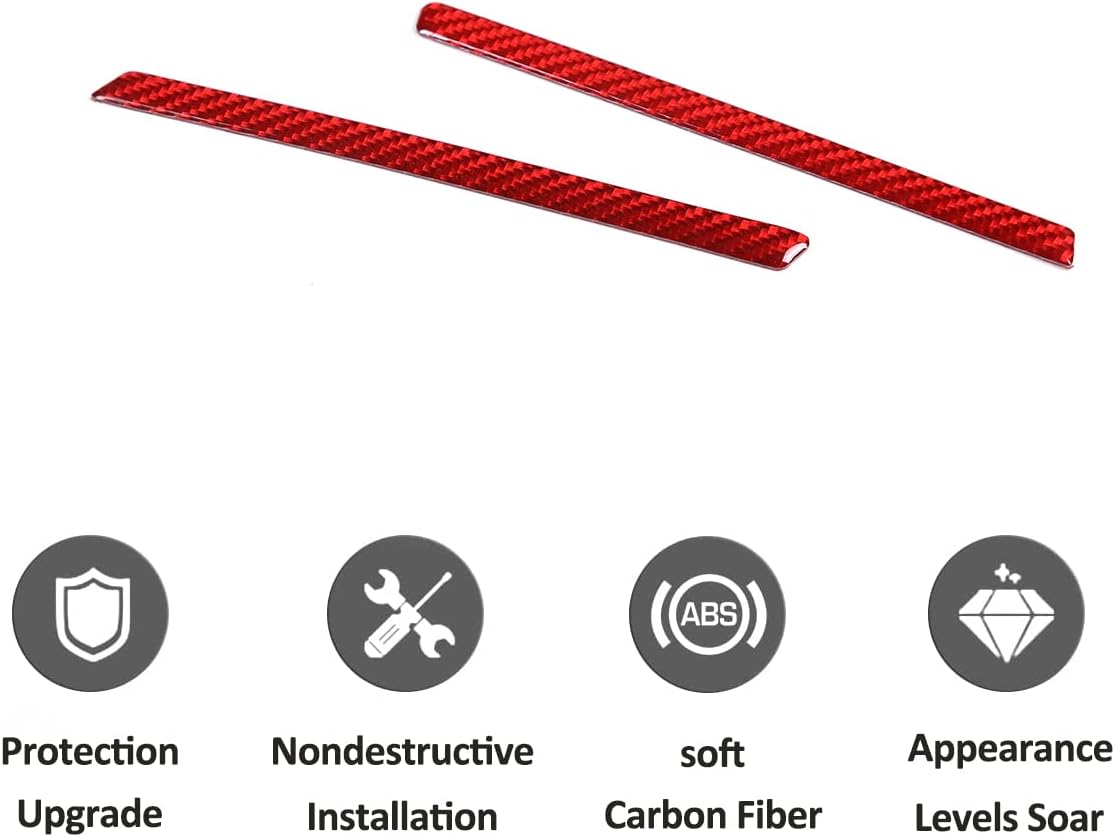 Soft Carbon Fiber 3D Sticker Inner Door Panel Stickers Cover Decorative Trims Strips,for Mazda MX-5 NC RF Miata 2009-2014,Car Interior Door Handle Decorative Strip (Red Carbon Fiber, Handle Strip)