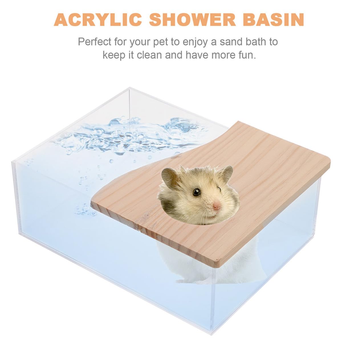 SOLUSTRE 2 Stück Acryl Hamsterbadewannen für Kleintiere Verschleißfeste und Glatte Oberfläche Transparenter Badebehälter für Zuhause und Tierladen