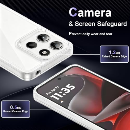 Image of Case for Motorola Moto G15 /G15 Power /G17 /G17 Power, Military Grade Drop Protection Phone Case, Yellowing Resistant, Anti-Scratch Hard PC Back, Shockproof Ultra-Thin Protective Cover, Clear