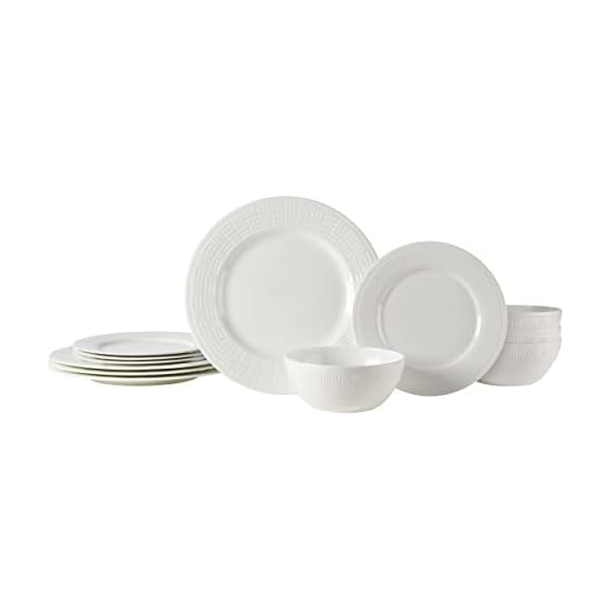 Mikasa Ashlyn - Juego de vajilla de 12 piezas resistente a las virutas de hueso vegano, servicio para 4