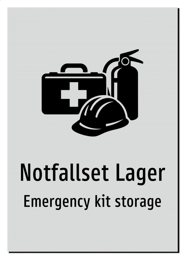 53161-DEEN-S-07 | Notfallset Lager Schild/Aufkleber – Deutsch Englisch