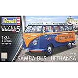 Drehbare Räder. Revell 07436 Bausatz VW T1 Samba Bus Lufthansa, 18,1 cm