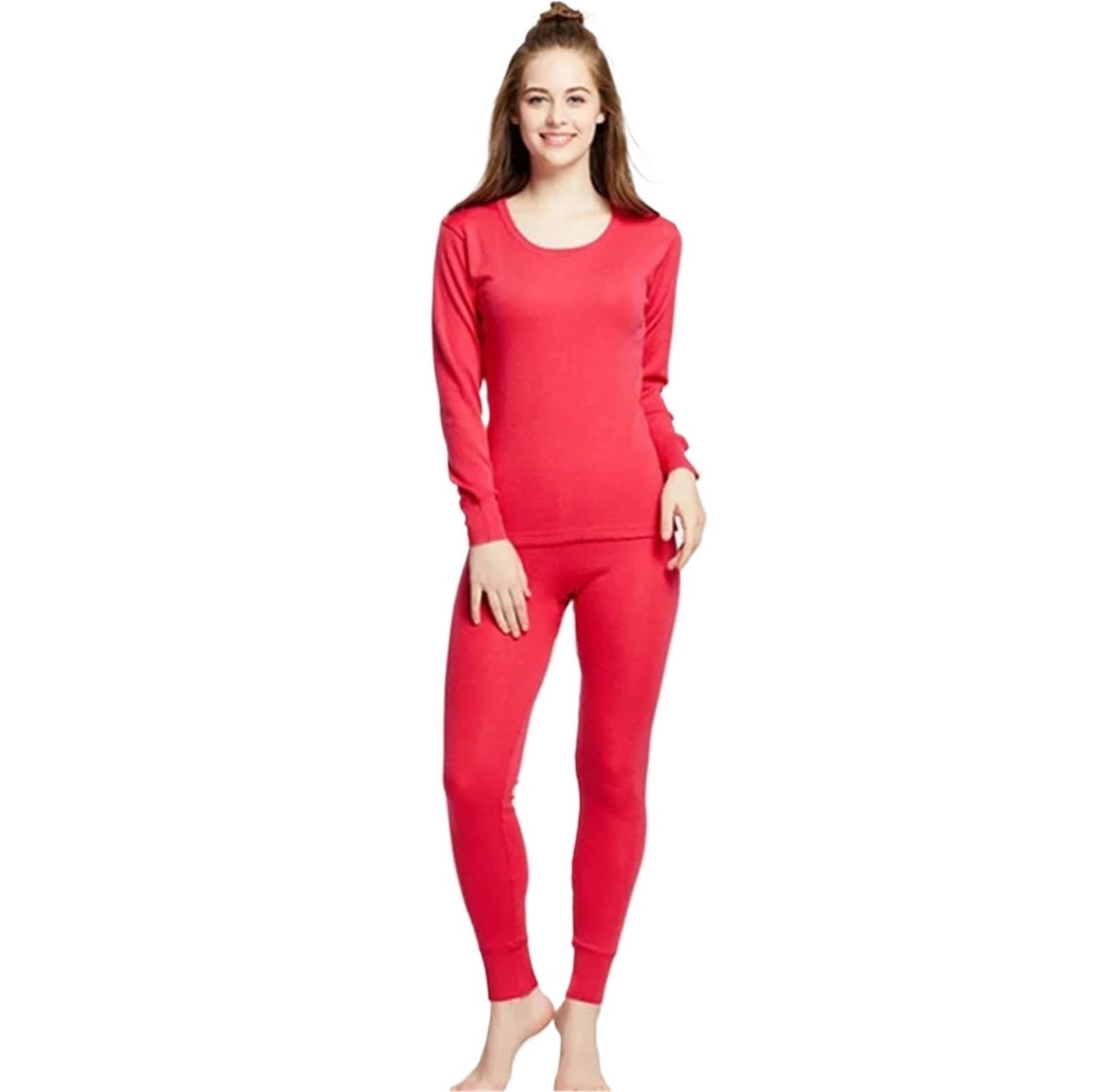 Ropa Interior térmica con Capa Base de Lana for Mujer, Conjunto lencería, Ropa, cálida Invierno para Esquí,Moto