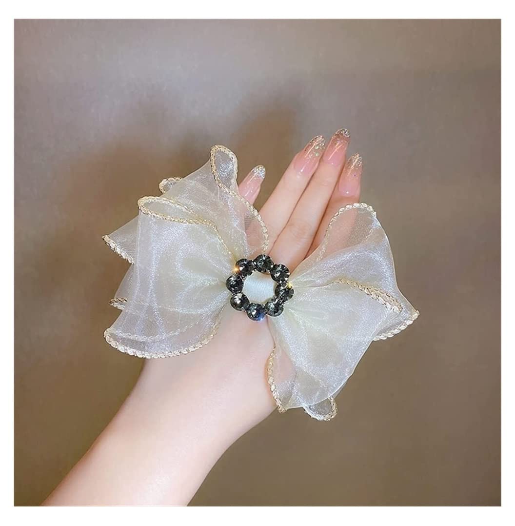 Feste Elastici Capelli Pizzo Fiocco Testa Corda Perla Per Capelli Cavallo Anello Per Accessori Per Decorazione