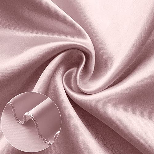Eqfeast 6 Pack Satin Tablecloth 108 X 57 Inches Rectangle Table Cover Overlay Table Cloth Bright Silk Smooth Fabric Decor For Wedding Party Banquet Events Mother's Day Table Decoration, Rose Gold #TOP1