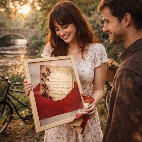 Image of Celebrations Envelope DIY Romantic Gift Set, Love Letter Writing Paper with Envelope & Frame, Unique Valentine Anniversary Birthday Wedding Gift for Boyfriend Girlfriend Husband & Wife