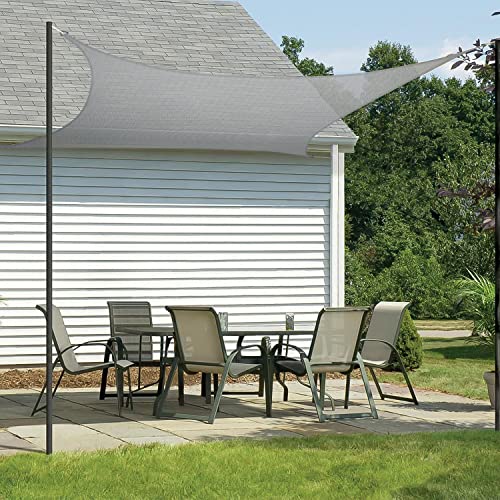 Image of HIPPO Shade Sail 12 Feet X 16 Feet Sun Shade 85% UV Block for Canopy Cover, Outdoor Patio, Garden, Pergola, Balcony Tent (Grey)