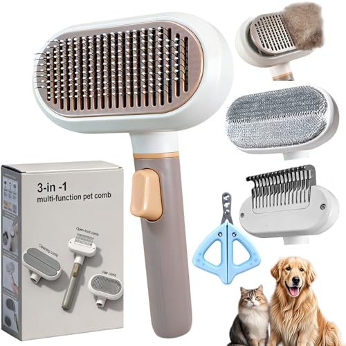 Brosse pour chat éliminant les nœuds douloureux des poils longs sans irriter la peau