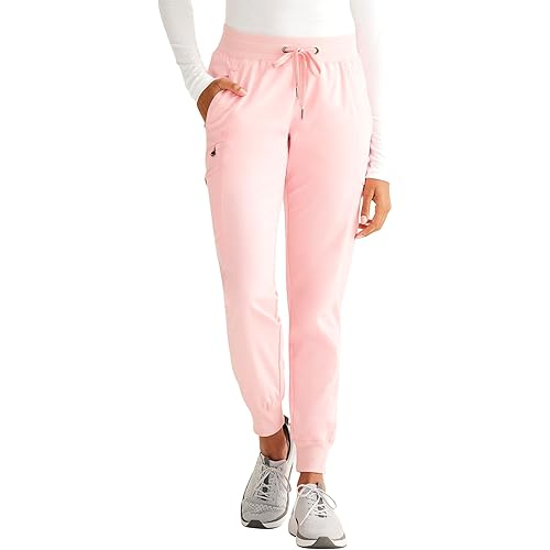 Healing Hands Women's Jogger Scrub Pant 7 Pockets Elastic Drawstring, with Moisture Wicking & 2-Way Stretch Technology - 9244