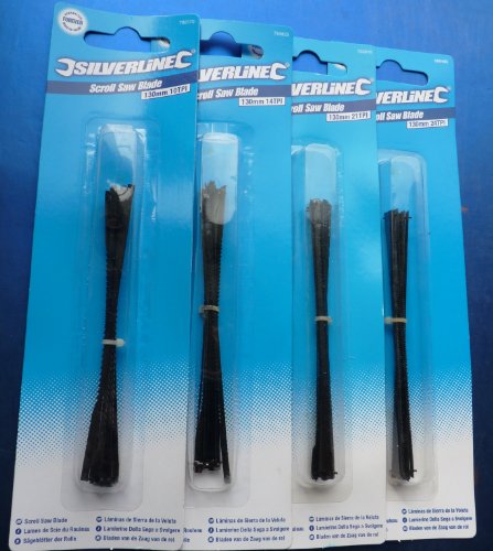 Pack of 40 Scroll Fret Saw Pin End Blades Carbon Steel 10TPI 14TPI 21TPI 24TPI 130mm Long