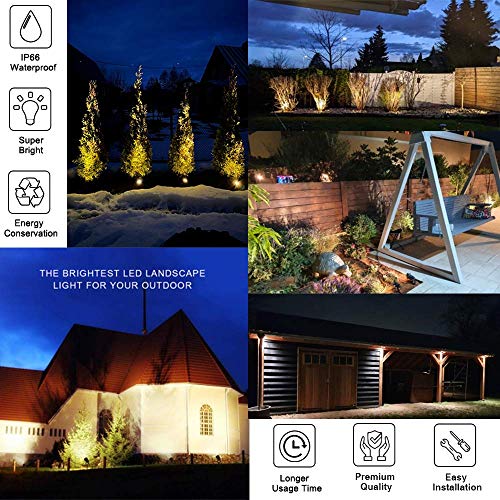 Lysed 10W Low Voltage Landscape Lights 12V Led Spotlights Outdoor Ip66 Waterproof Garden Lights,3000K Warm White Light Lawn Floodlight Stakes(6 Pack) #TOP5