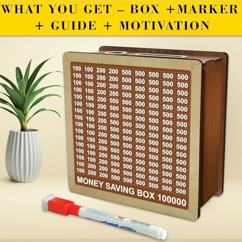 Image of Chandan Wood Wooden Piggy Bank for Kids & Adults, Coin Box with Carved Design, Savings Box, Mini Bank, Donation Box, Smart Money Box, Wooden Coin Box, Money Saver (Pack of 2)