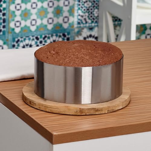 HARFINGTON 4PCS Round Cake Ring 4 x 2 Inch Seamless Stainless Steel Pastry Mousse Dessert Ring Mirror Coating for Baking Cooking Making Tool