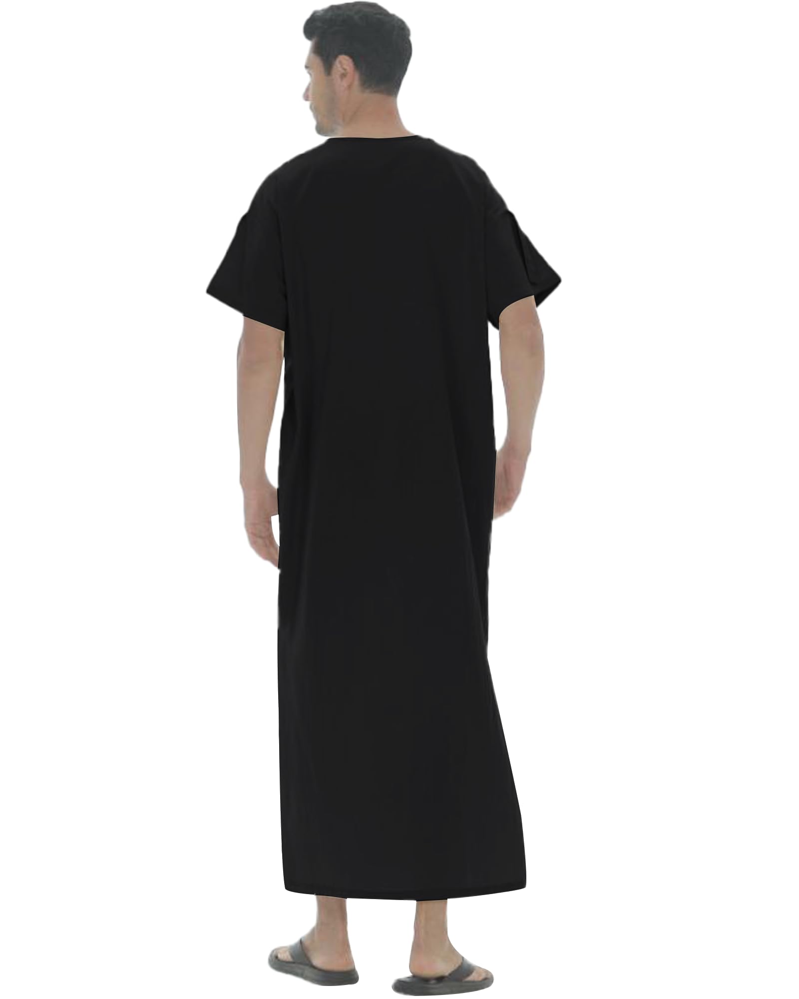 YAOHUOLE Djellaba Homme Caftan Homme Coton Grande Taille Manches Courtes Islamique Jalabiya