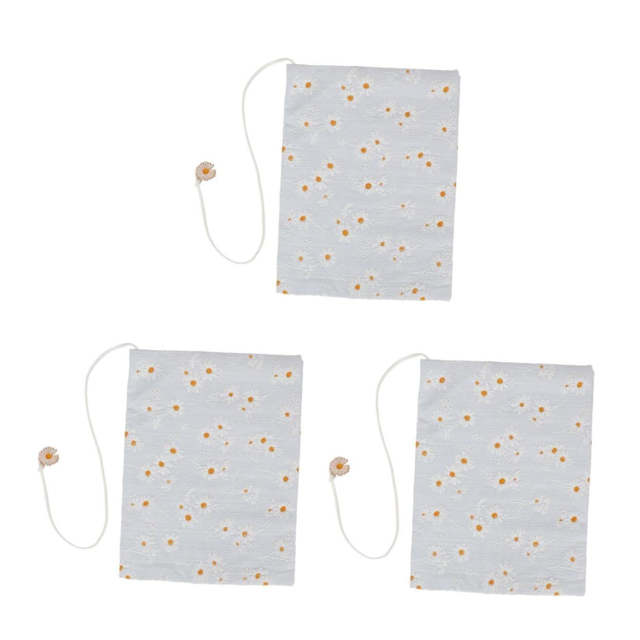 OSALADI 3 Piezas Libro y Lavable de Tela Protección Cuadernos Único y Decorativo Escolar y Personal con Estampado de Margaritas