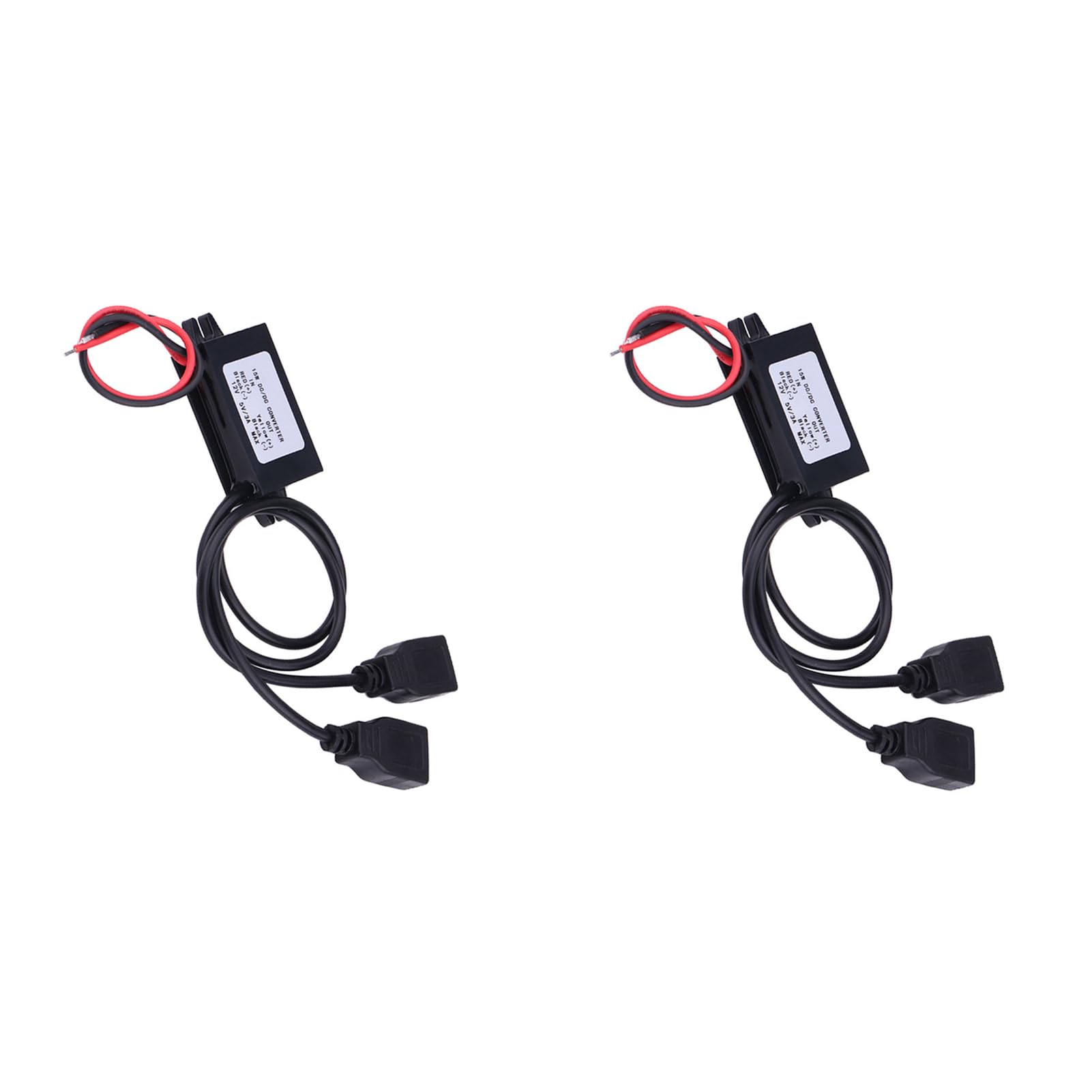 2Pcs USB Charger Adapter, Dual USB Adapter Converter Module Waterproof DC to DC Reduced Voltage Regulator Converter Car Power Converter Adapter with 2 USB Output Power Adapter