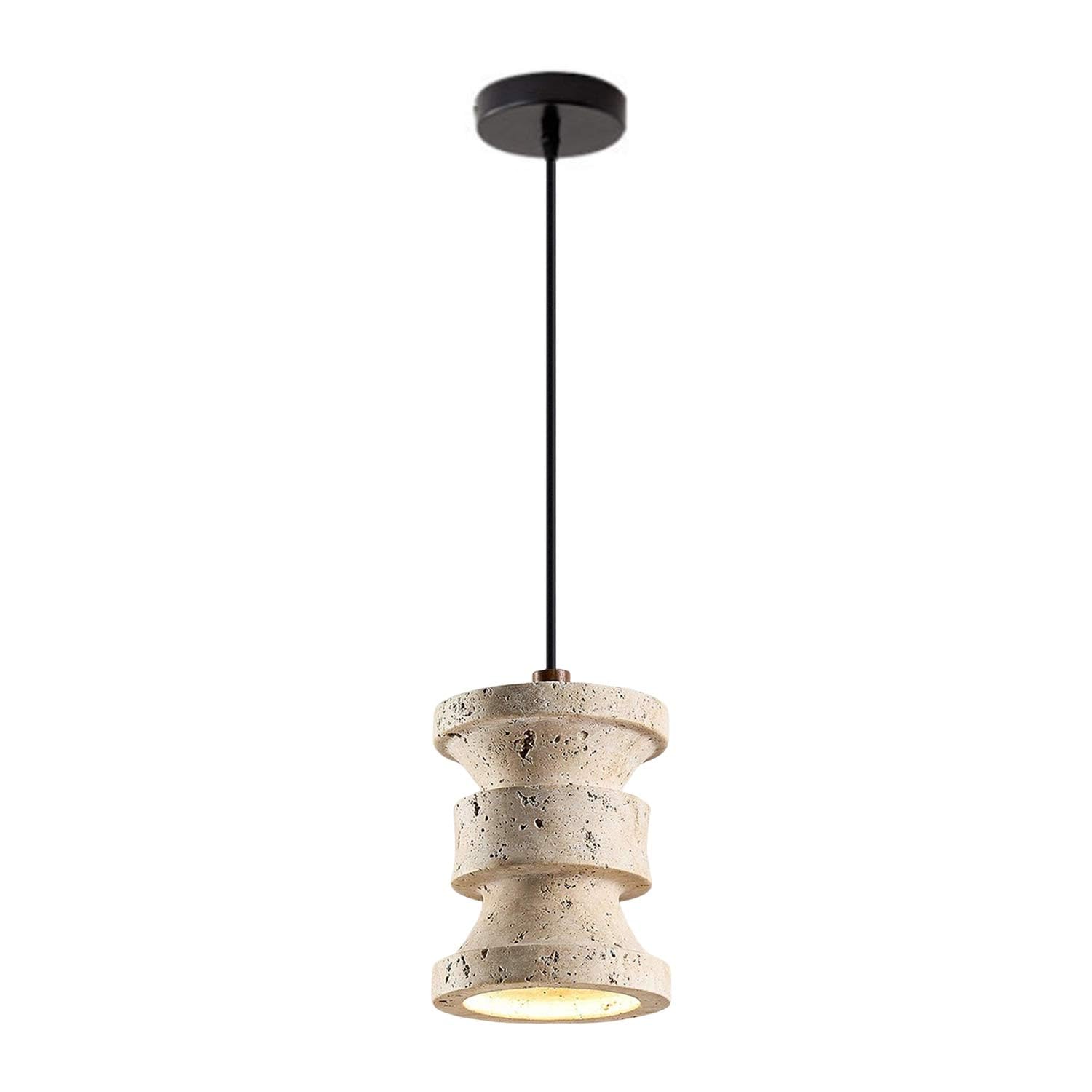 USMJQVZ Yellow Travertine Stone Pendant Light Wabi Sabi Yellow Cave Stone Chandelier Mini Pendant Lamp For Kitchen Island Dining Room Bedroom Hallway