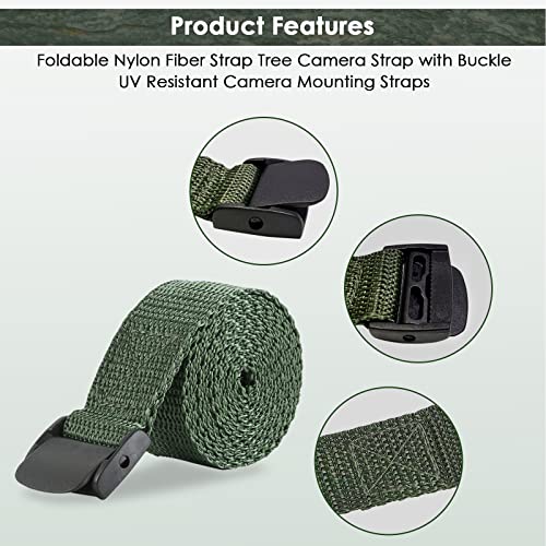Image of 5 Pcs Adjustable Heavy Duty Tie Down Cinch Straps - 500 lbs Nylon Lashing Straps with Cam Buckles for Securing Cargo, Motorcycle, Kayak, Surfboard, Trail Cameras
