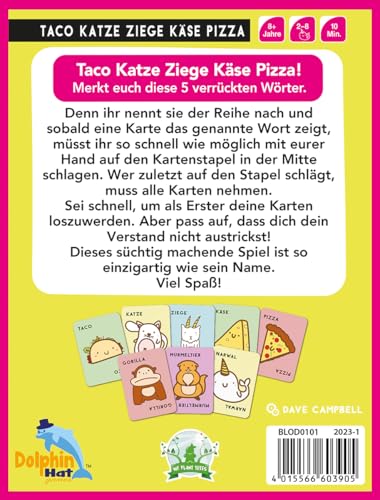 Blue Orange, Taco Katze Ziege Käse Pizza, Partyspiel, Kartenspiel, 2 bis 8 Spieler, ab 8 Jahren, 10 Minuten, Deutsch – Bild 5