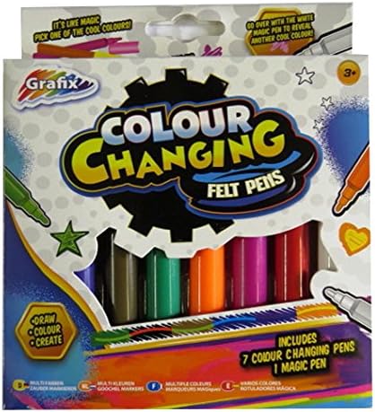 Colour Changing Felt Tip Pens - Pack of 8 - 7 Colour Changing Pens and 1 Magic Pen