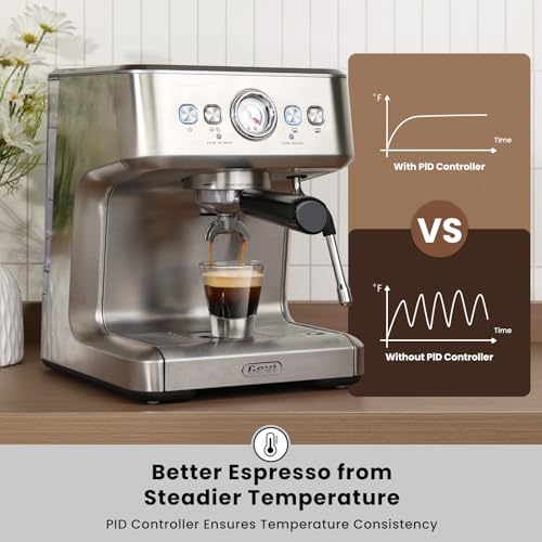 Gevi-EzBru-1000C-Espresso-Machine-20-Bar-Espresso-Maker-with-Pressure-Gauge-Barista-Coffee-Machine-with-Milk-Frother-Steam-Wand-Professional-Latte-Machine-with-Adjustable-Temp-and-Shot-Volume Gevi EzBru 1000C Espresso Machine 20 Bar Espresso Maker with Pressure Gauge Barista Coffee Machine with Milk Frother Steam Wand Professional Latte Machine with Adjustable Temp and Shot Volume
