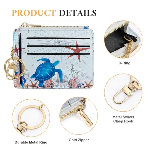 Image of Sodsay Card Case Slim Front Pocket Wallet for Women Credit Card Holder with Keychain | Slim, Front Pocket, Credit Card Holder, with Keychain