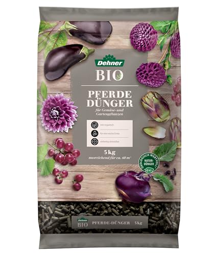 Dehner Bio Pferdedünger, organischer Dünger für Gemüsepflanzen / Gartenpflanzen, aus 100 % Pferdemist, ökologisch wertvoll, 5 kg, für ca. 60 qm, OneSize, bunt