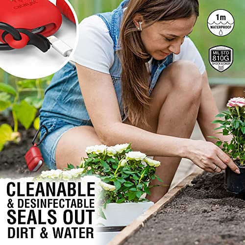 Catalyst - Waterproof Case For Airpods Pro (1St And 2Nd Gen)- Premium Edition. Compatible Wireless Charging, One-Piece Design, High Drop Protection, With Carabiner, Soft-Touch - Flame Red #TOP5