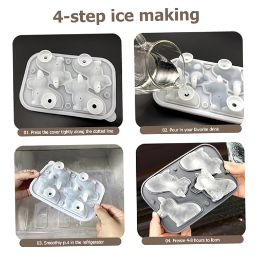 Bandeja para Cubitos de Hielo 3D Corgi de Silicona miniatura 4
