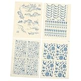Operitacx 4blätter Unterglasur-transfers Für Keramikwaren Dekoratives Transferpapier Filigrane Keramik-Aufkleber Transfer-Aufkleber Für Haushalt Keramikk Zubehör