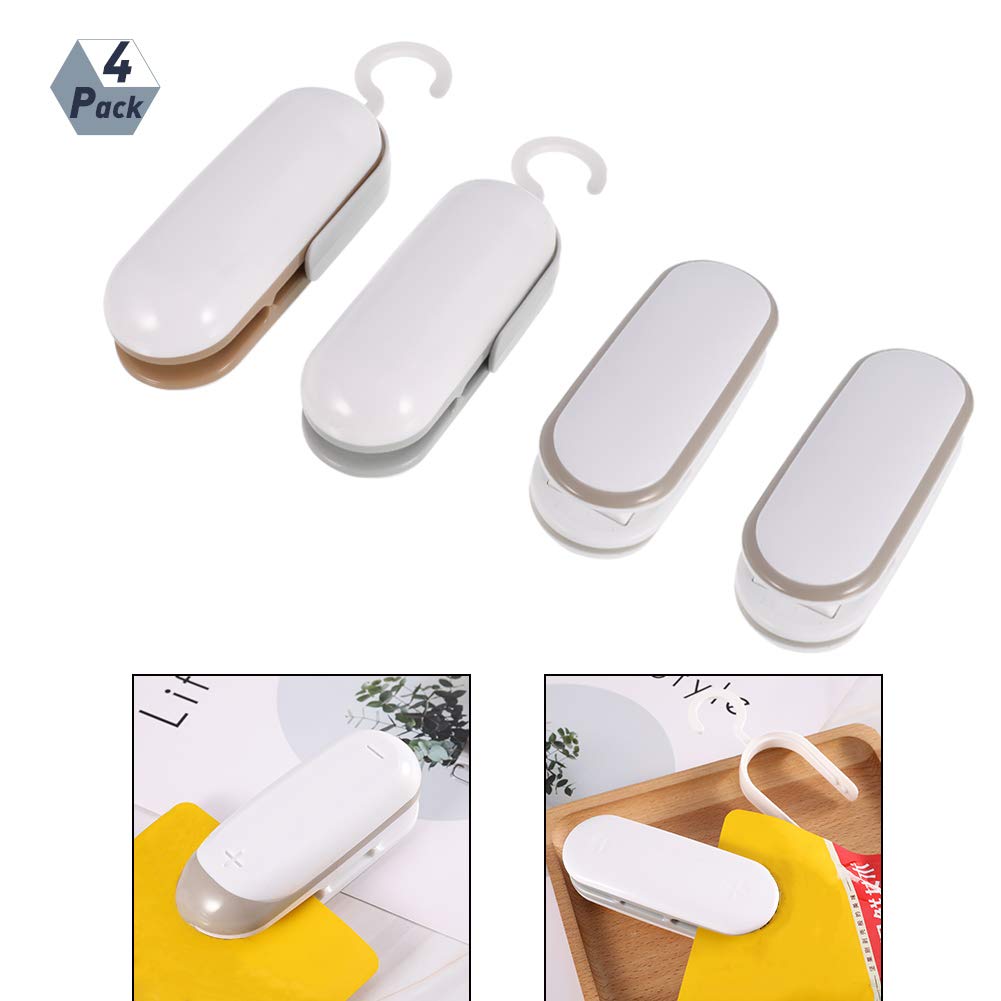 Mialang 4 Pieces Mini Bag Sealer Handheld 2 in 1 Heat Sealer and Cutter Portable Bag Resealer for Plastic Food Bags(Battery Not Included)