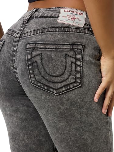 True Religion Women's BEECA Boot Cut Jeans - Zipper Pocket Mid-Rise Big T Stitching4
