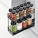 Estantería para especias, estante para especias extraíble, armario de cocina, organizador con armario, estante de almacenamiento, estante de 2 niveles, ingredientes, vasos (negro-28 x 11 x 23 cm)