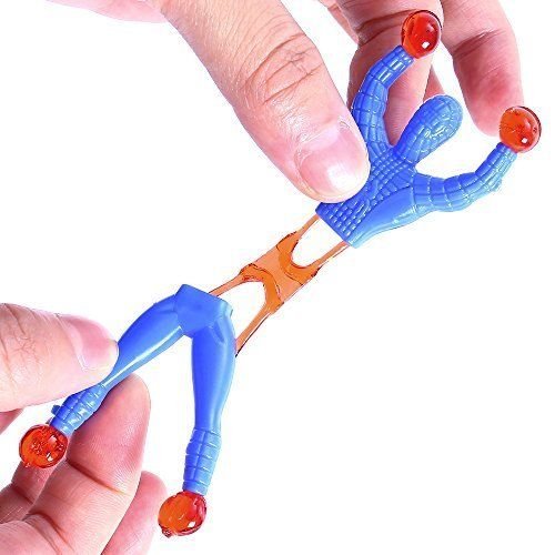 Wankko 72 Pieces Vinyl Stretchy Sticky Toy Assortment Including Wall Climber Men, Sticky Animals, Large Sticky Hands, Sticky Hammers, Stretchy Flying Frogs And Sticky Frogs #TOP4