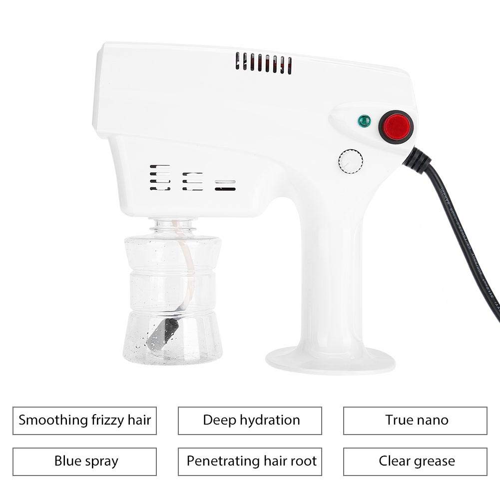 Nano Steam Gun, Spray para el cabello Multifuncional 260ML Nano Mister Hair Steamer, Vaporizador para Teñir el Cabello Humidifer Herramienta para el Cuidado del Cabello para Peluquería, Personal(UE)