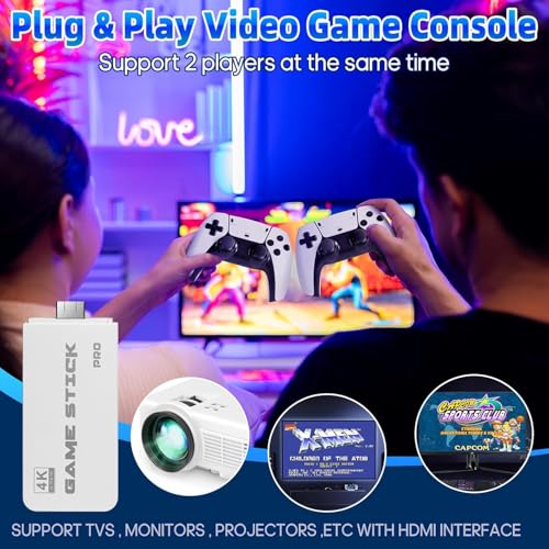 New 2025 Edition 4K TV HDMI Port Gaming Wireless Video Games for TV Gaming Retro Gaming Console with Wireless Game Console with 20,000+ Retro Games, 9 Emulators, 2 Controllers, 64G Inbuilt Card 09 5 51WzfH JvLL
