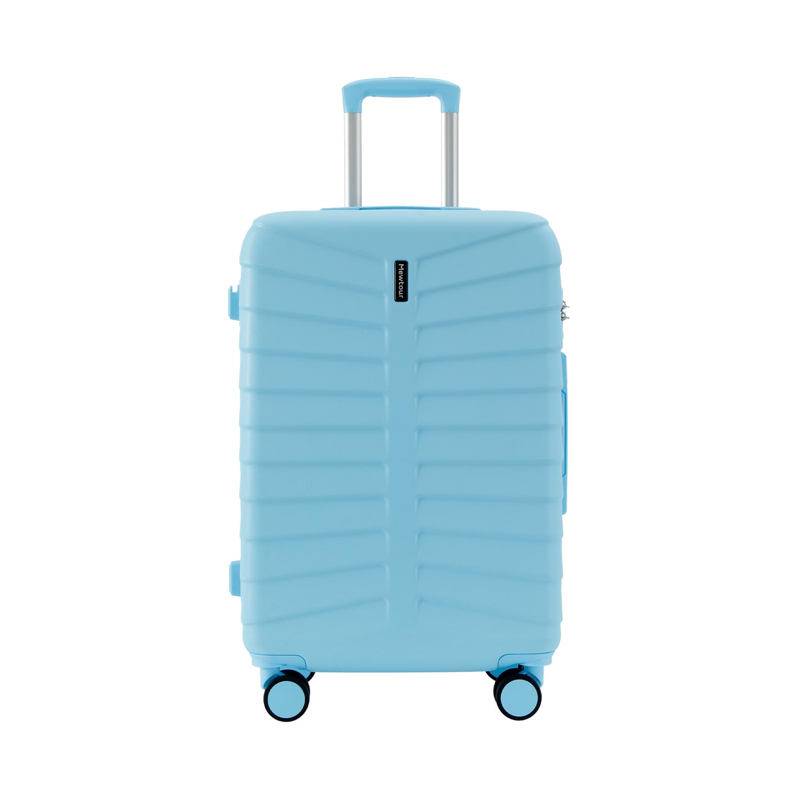 24" ABS Zippered Luggage Sky Blue Lightweight with Telescopic Handle, 360° Spinner Wheels, TSA Lock Suitcase-image-38
