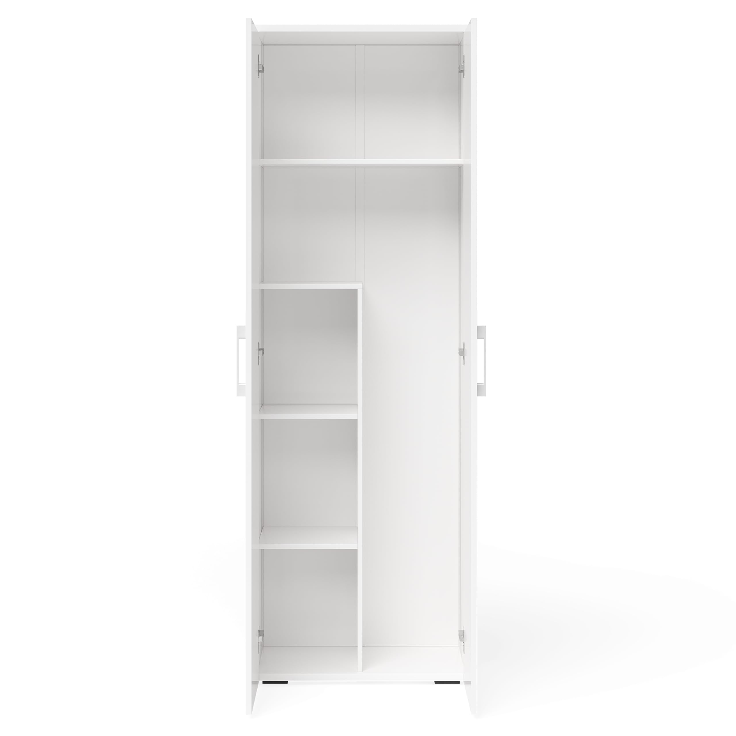 Bellamio Apol Besenschrank - Mehrzweckschrank in Weiß - Vorratsschrank mit Staubsaugerfach - Putzschrank aus Holz - Flurschrank mit Stauraum - Haushaltsschrank - Allzweckschrank 176x33x60 cm