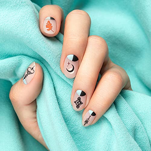 8 Sheets Black Nail Art Stickers With Tweezers 3D Self Adhesive Geometric Graffiti Nail Supplies For Nail Decoration French Designs Abstract Decalsfor Girls Women Men Diy Acrylic Nails #TOP4