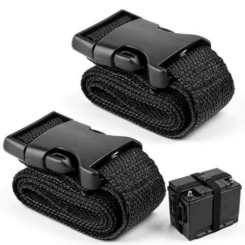 2 Pcs Battery Hold Down Strap 39 Inch Adjustable Battery Box Straps with Elastic Buckle Car Batteries Tie Down Strap Cars Accessories Batteries for Cars Marine Trucks SUV Boats
