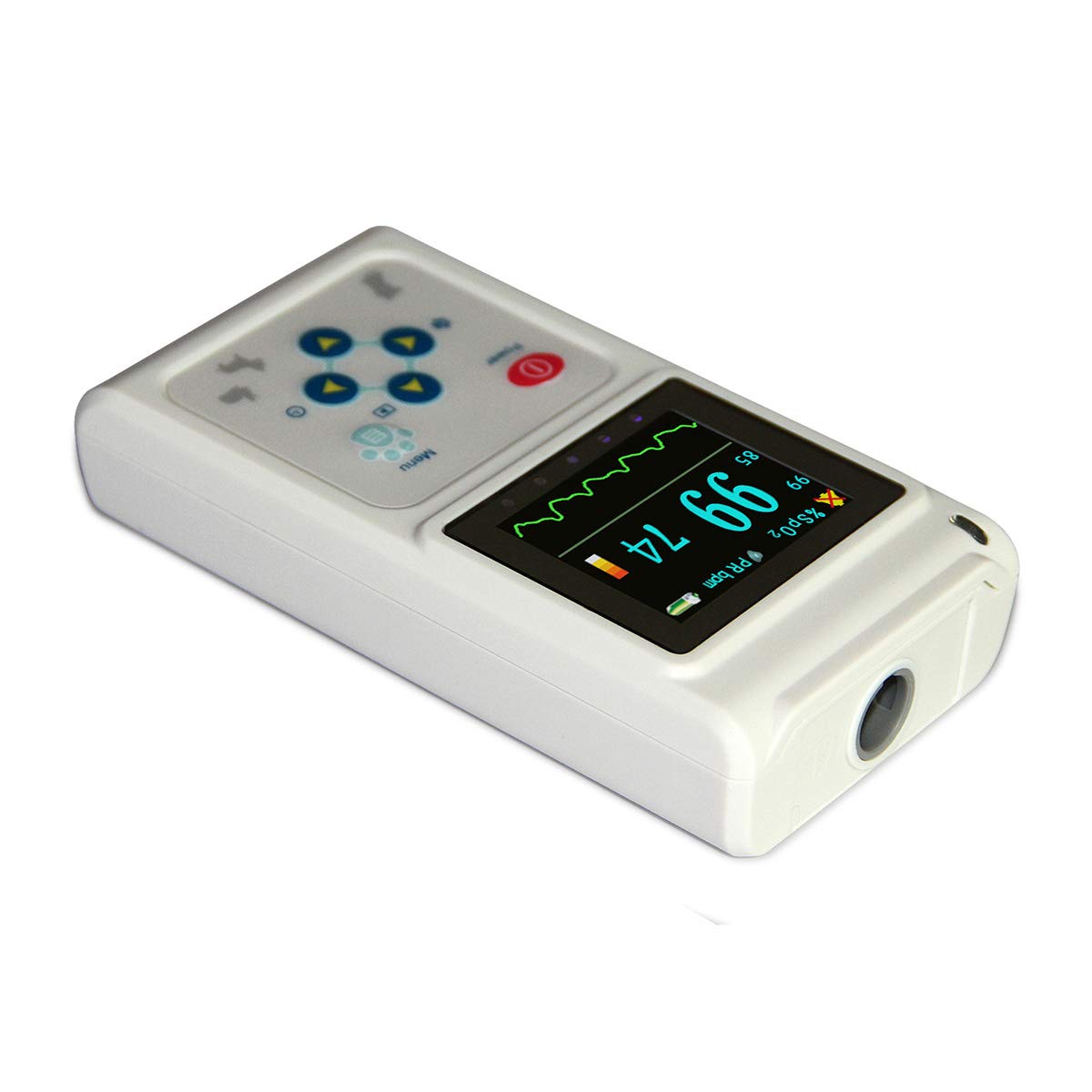 Oxímetro De Pulso Veterinario Recargable Vet SPO2 Monitor De Frecuencia De Pulso Oído/Lengua Sensor SPO2 para Uso En Hospitales Familiares Y De Mascotas, Etc.