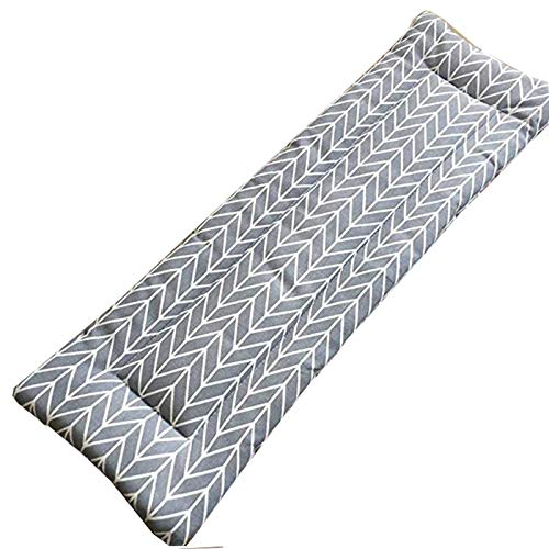 Cojín largo para banco con lazos, 100 x 30 cm, cojín de asiento de jardín para 2-3 personas, cojín para silla de comedor para interiores y exteriores, 2 cm de grosor, perfecto para decoración de patio
