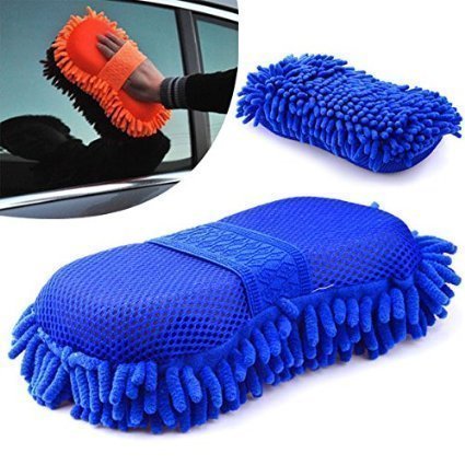 Maharsh Pack of 2 Double Sided Microfibre Wash and Dust Mitt Cleaning Duster (Random Colors)