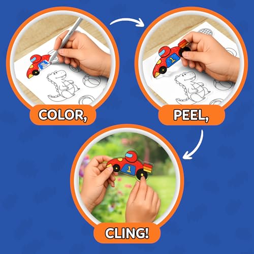 Image of Skillmatics Cling Art - Color Clingz, 40+ Reusable Static Stickers, Mess-Free Fun for Kids, DIY Craft Kits & Supplies, Travel Toys, Creative Gifts for Boys and Girls Ages 3, 4, 5, 6, 7